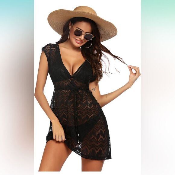 Hotouch swimsuit coverup ⚫️ NWT ⚫️ medium - Picture 3 of 7